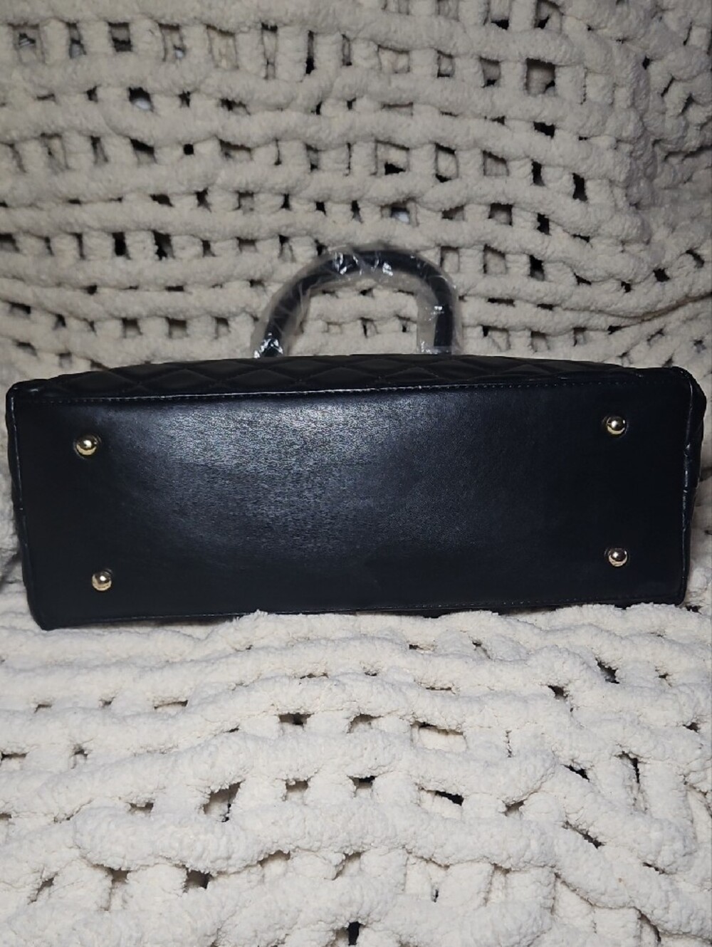 Studio Badgley Mischka Vegan Leather Big Diamond Quilted Tote w/ Front Lock New - Picture 8 of 9